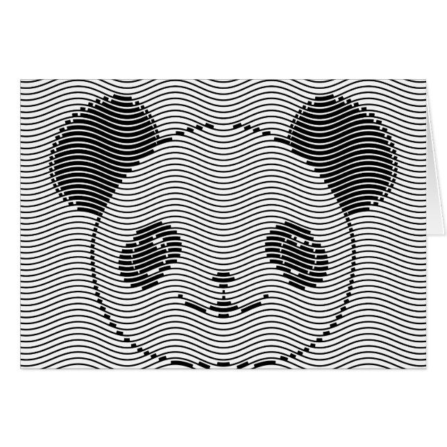 Panda Bear Face On Wave Pattern (Anverso (Horizontal))
