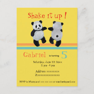 Panda Bear, invitación a la fiesta de cumpleaños