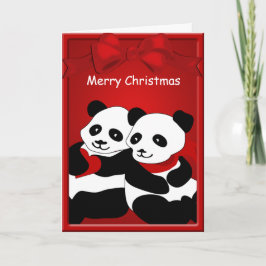 Panda Bear Love Pareja Feliz Navidad