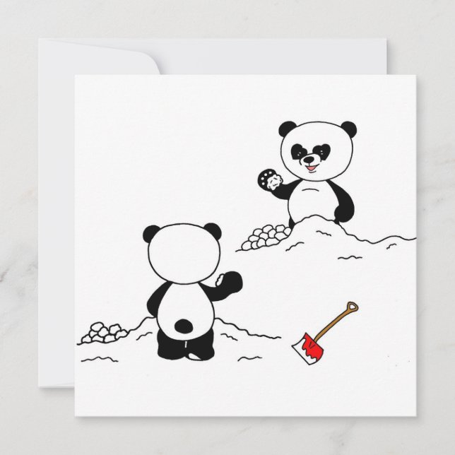 Panda bear snowball figh (Anverso)