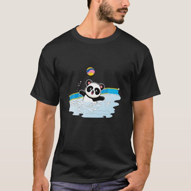 Panda Bear Water Polo Player Water Ball Sports Ani (Anverso)