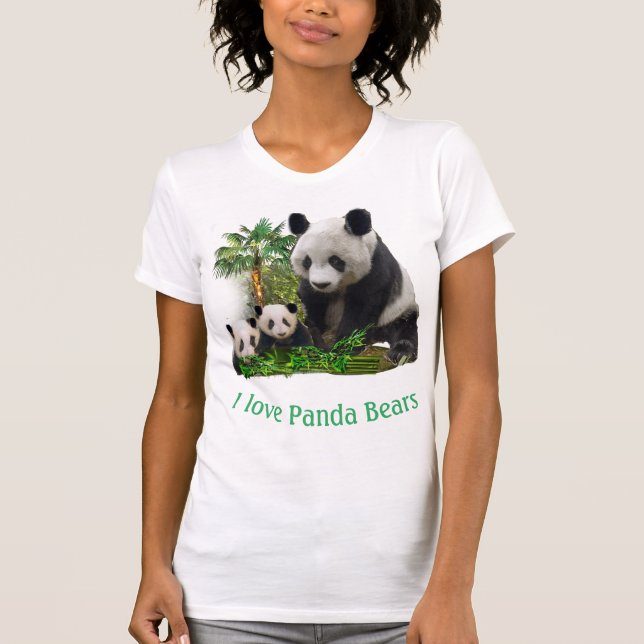 Panda Bear y cubs ropa camiseta (Anverso)
