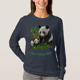 Panda Bear y cubs ropa camiseta
