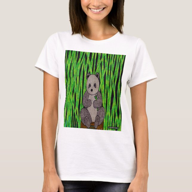 Panda (blanco) - Camiseta básica para mujer (Anverso)