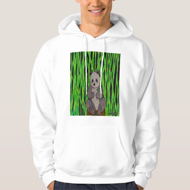 Panda (blanco) - Sudadera con capucha para hombres (Anverso)