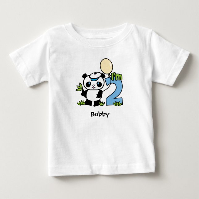 Panda Boy 2º cumpleaños bebé camiseta (Anverso)