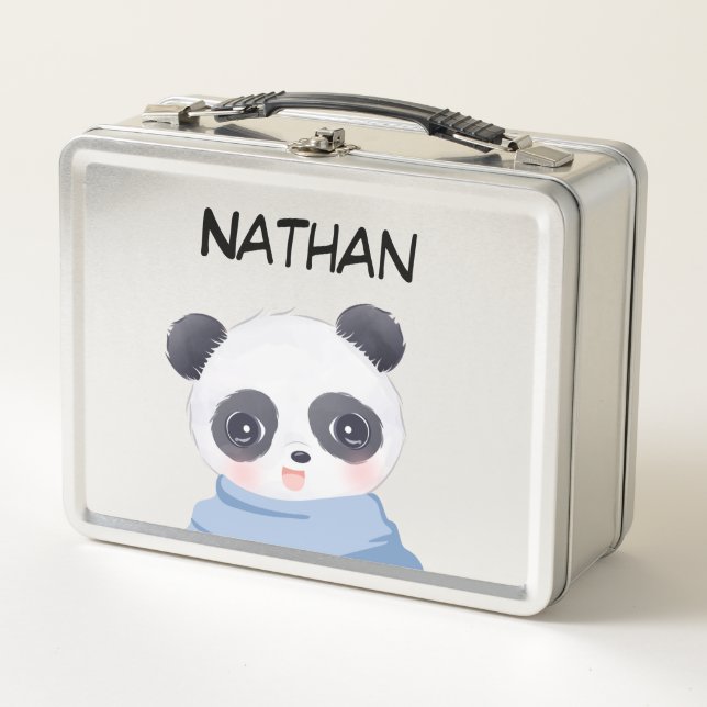 Panda Boy Metalizado Lunch Box (Anverso)