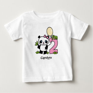 Panda Chica 2º cumpleaños bebé camiseta