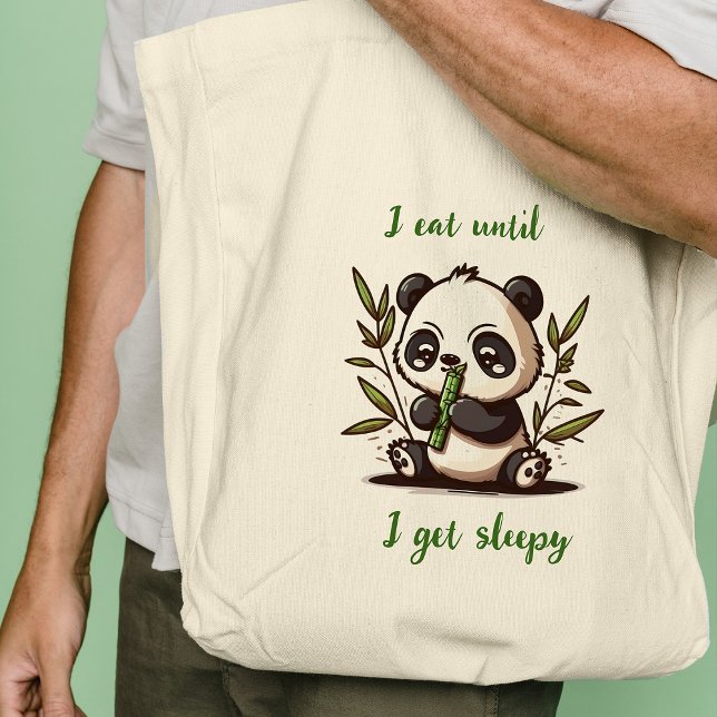 Panda comiendo bolsas de té de bambú (Panda eating bamboo Tote Bags
)