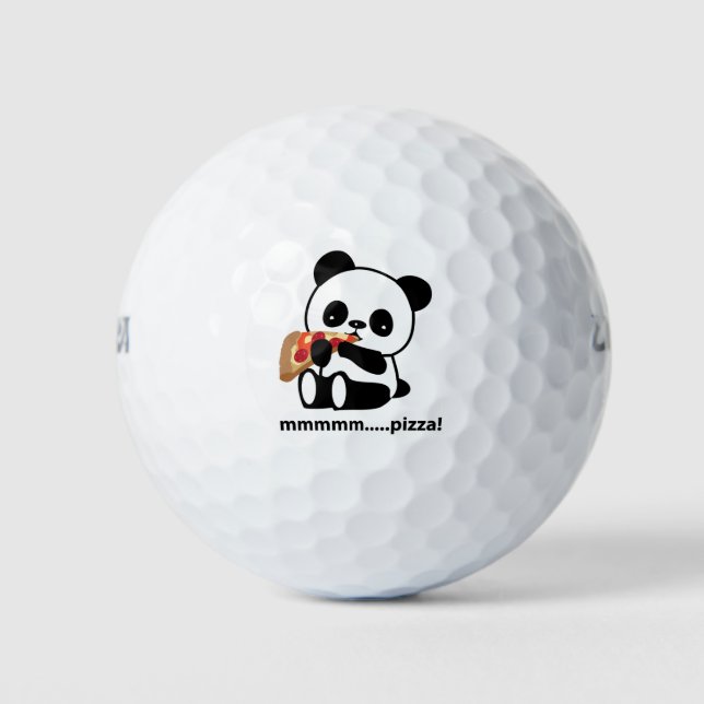 PANDA COMIENDO PIZZA - bonitos pelotas de golf (Anverso)
