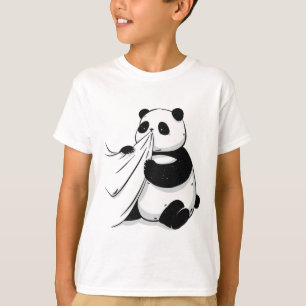 panda comiendo una camisa