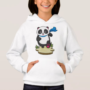 Panda como corredor con bufanda