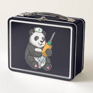 Panda como enfermera con jeringa