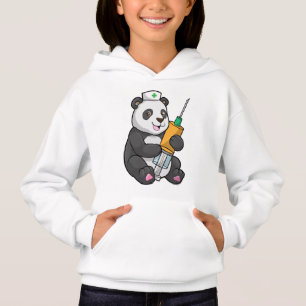 Panda como enfermera con jeringas