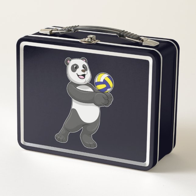 Panda como jugador de voleibol con voleibol (Anverso)