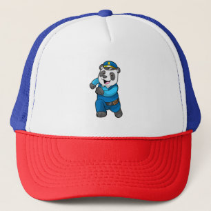 Panda como oficial de policía con gorra de policía