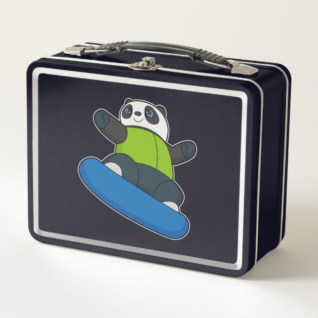 Panda como snowboard con snowboard (Anverso)