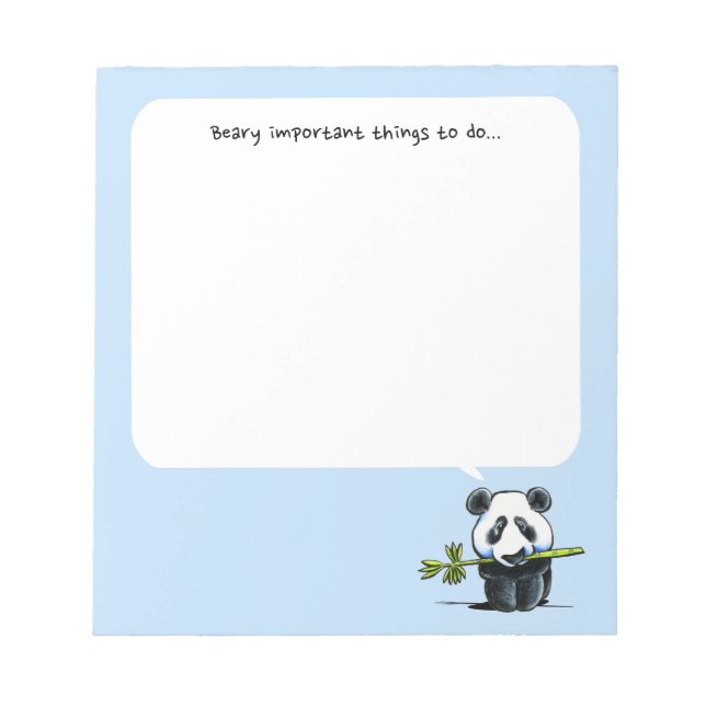 Panda con bloc de notas de tareas pendientes de ba (Frente)