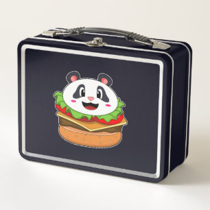 Panda con hamburguesa