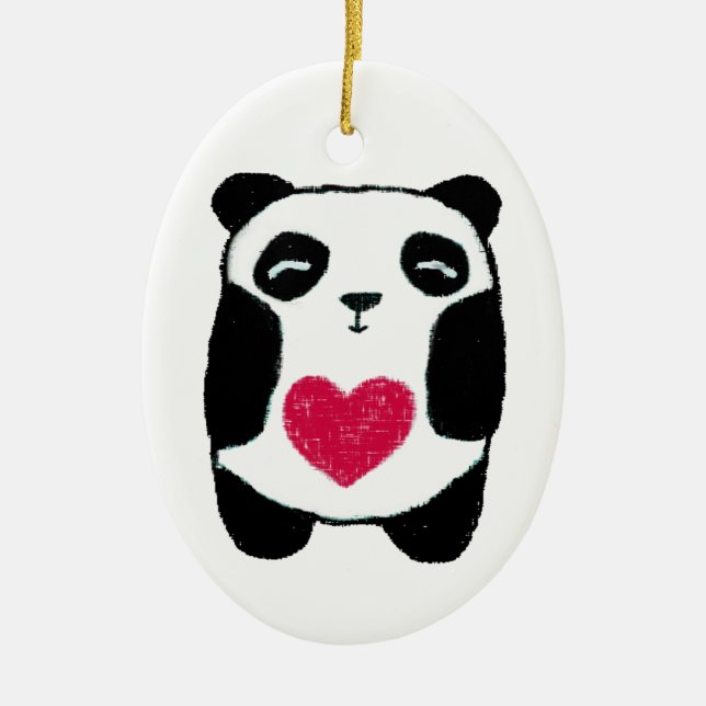 panda con un ornamento del corazón (Frente)