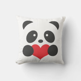 Panda con una almohada del corazón