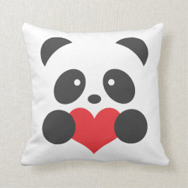 Panda con una almohada del corazón