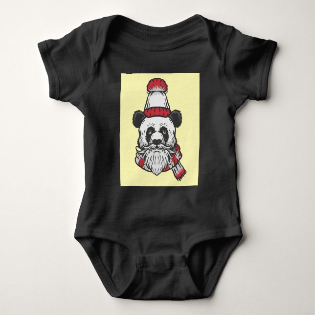 Panda Cute Design Baby Jersey Bodysuit (Anverso)