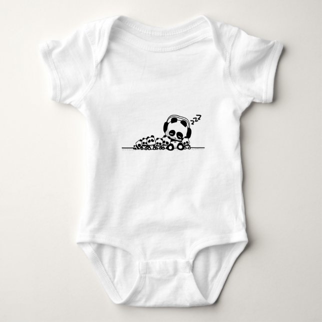 Panda Cute Design Baby Jersey Bodysuit (Anverso)