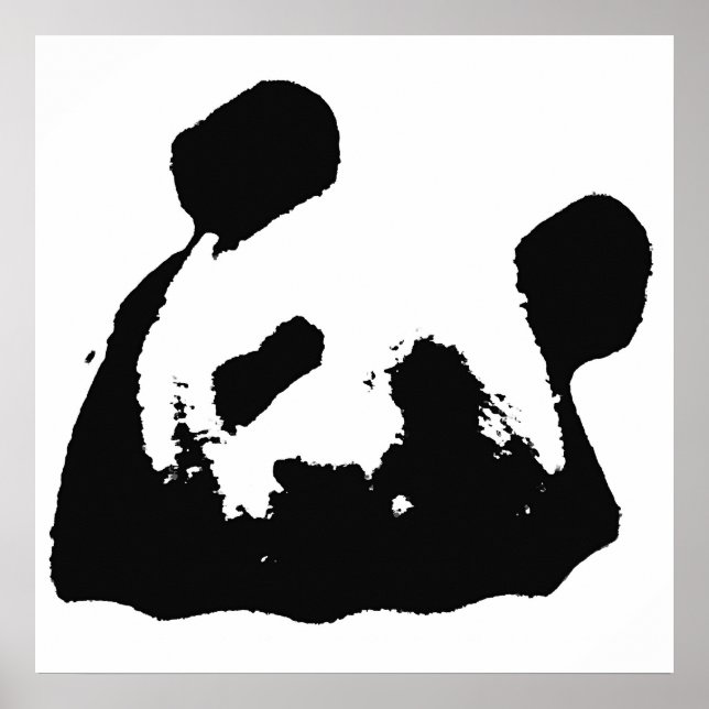 Panda de arte pop blanco y negro (Frente)