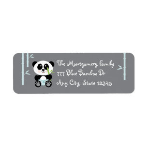 Panda de bambú azul del bebé en pegatinas de la
