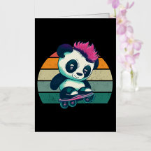 Panda de bebé lindo con mohawk | Skater Panda