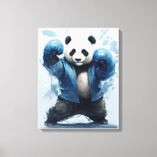Panda de boxeo listo para el arte del Panda azul