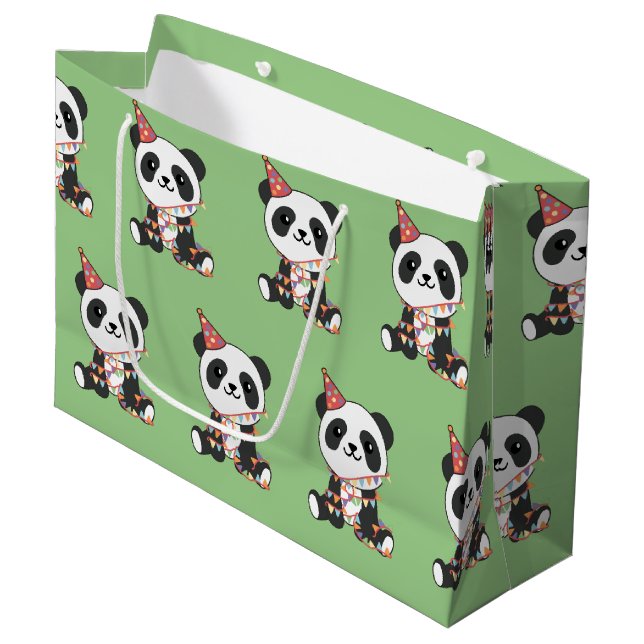 Panda De Cumpleaños Para Los Niños Bolsa De Regalo (Angulo Anverso)