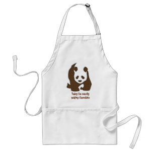 Panda del chocolate que cocina el delantal