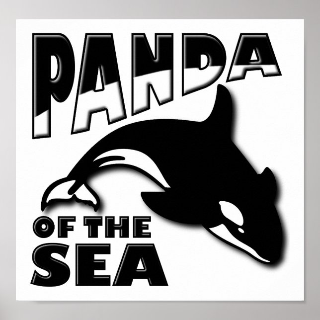 Panda del Mar Póster Divertido (Frente)
