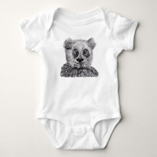 Panda dibujar Baby Jersey Bodysuit