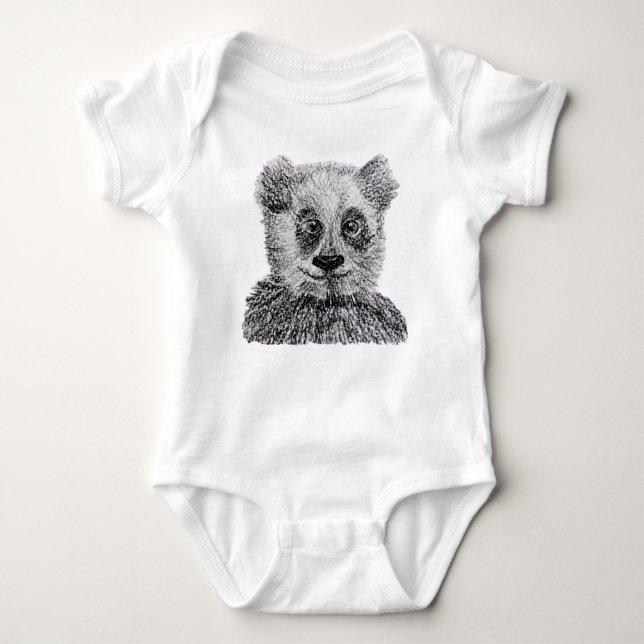 Panda dibujar Baby Jersey Bodysuit (Anverso)