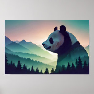 Panda Doble exposición Naturaleza animal Arte salv