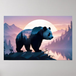 Panda Doble exposición Naturaleza animal Arte salv