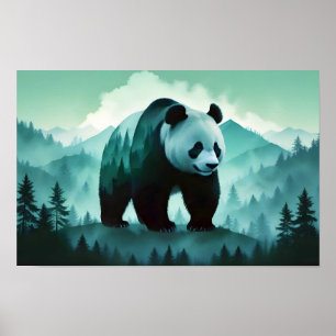 Panda Doble exposición Naturaleza animal Arte salv