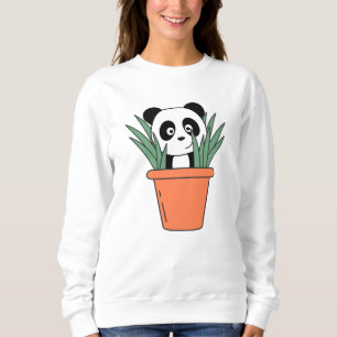 Panda En La Flor Top Funny Planta De Oso Panda