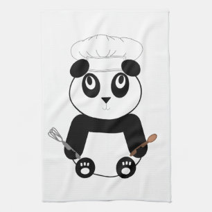 Panda en la toalla de té gorra del chef Kitchen