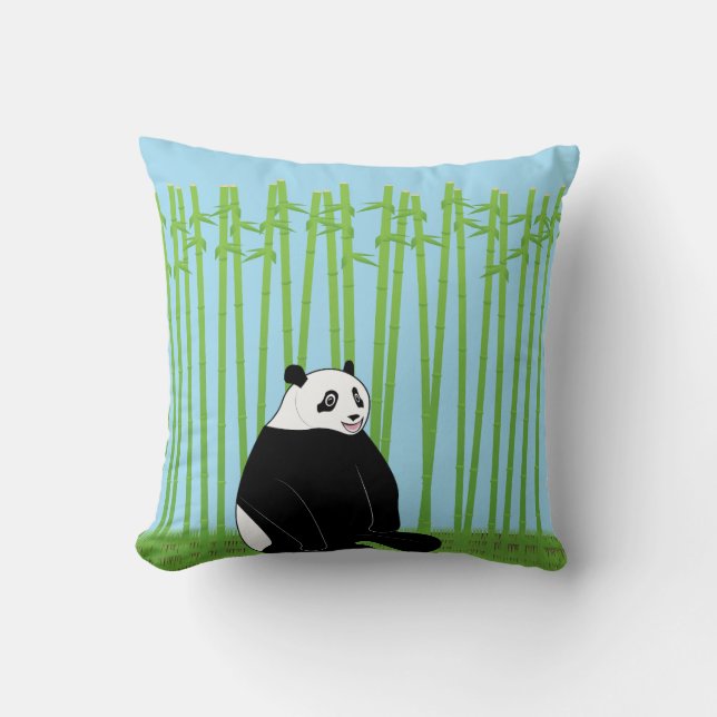 Panda en una almohada boscosa de Bambú (Anverso)