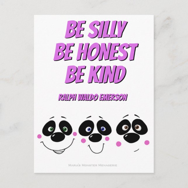 Panda Faces con presupuesto Emerson, postal (Anverso)