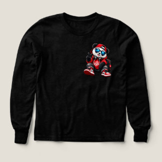 Panda genial de Hip Hop con sudadera rojaSwagger u