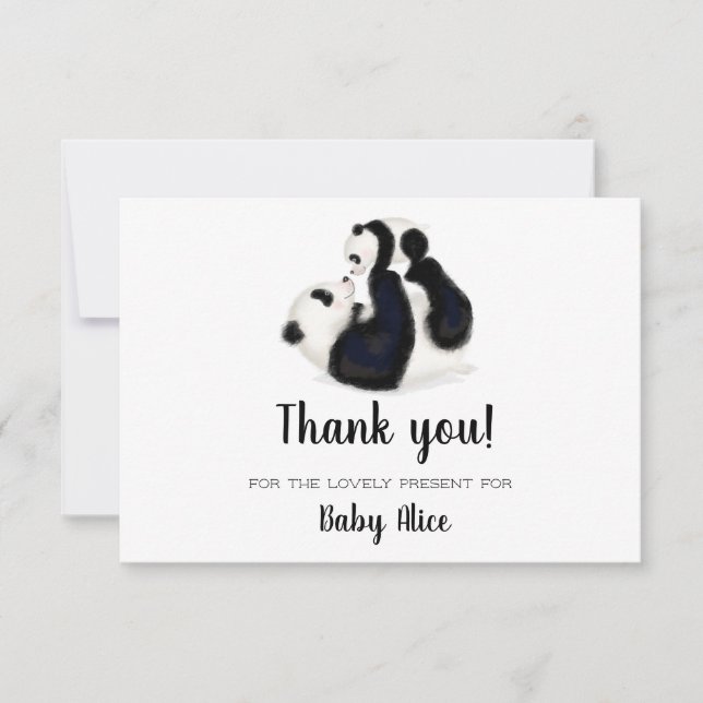 Panda gracias por tarjeta de regalo para bebé (Anverso)