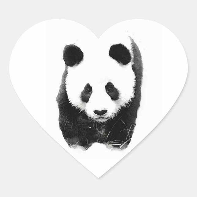 Panda Heart Pegatina (Anverso)