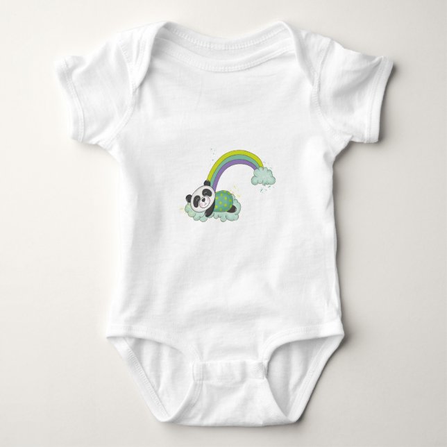 Panda ilustracion Design Baby Jersey Bodysuit (Anverso)