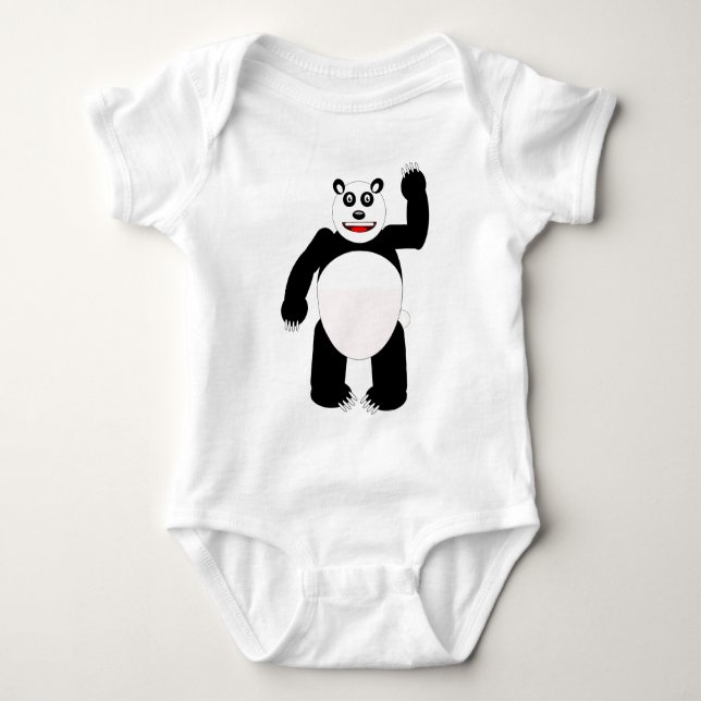 Panda ilustracion Design Baby Jersey Bodysuit (Anverso)