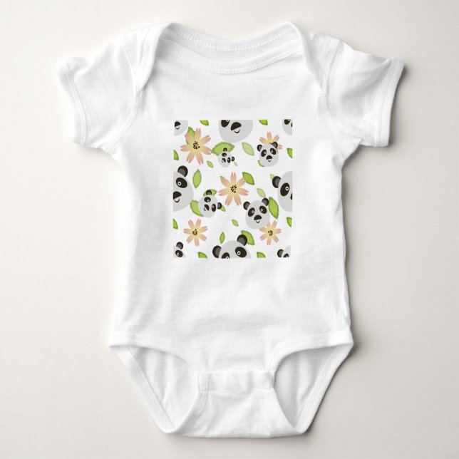 Panda ilustracion Design Baby Jersey Bodysuit (Anverso)